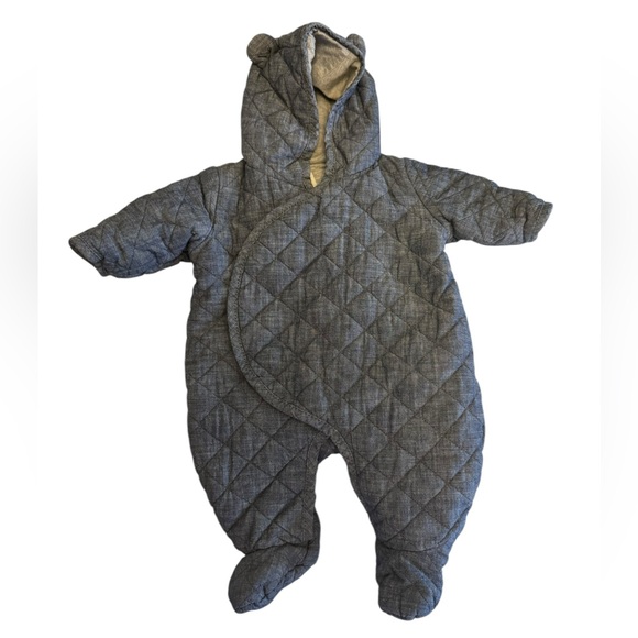 GAP Other - Baby Gap Denim Quilted Bear Snowsuit size 0-3 months